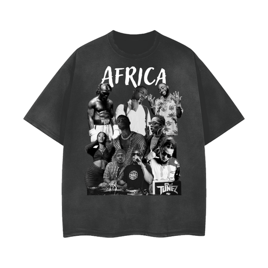 A vintage  T-Shirt featuring Afrobeats giants Burna Boy, Davido, WizKid, and more. This fleece seamlessly combines comfort, style and warmth, perfect for winter or fall. 